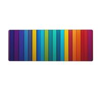YYHWHJDE Rainbow Colored Striped Pattern Extra Large Mouse Pad, Computer Office Anti Slip Gaming Keyboard Thickened Version 12x31.5in