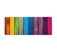 YYHWHJDE Rainbow Colored Wood Background Prints Extra Large Mouse pad Mousepad 12x31.5in for Office Gaming Learning