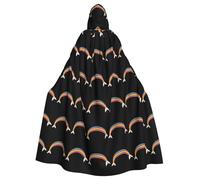 YYHWHJDE Rainbow fish tail Printing Halloween Adult Hooded Cloak for Parties and Costume Events