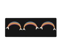 YYHWHJDE Rainbow Fish Tail Prints Extra Large Mouse pad Mousepad 12x31.5in for Office Gaming Learning