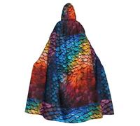 YYHWHJDE Rainbow Fragments Fish Scales Prints Halloween Adult Hooded Cape Men'S And Women'S Clothing Mantle Role-Playing