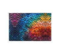 YYHWHJDE Rainbow Fragments Fish Scales Prints Placemats Set of 6 12x18in - Elevate Every Meal with Durable & Customizable Table Layers