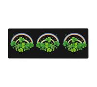 YYHWHJDE Rainbow Full Of Clover Pattern Extra Large Mouse Pad Strong Adhesion, Durable, Precise Locking Edge 12x31.5in