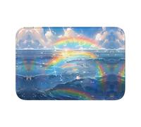 YYHWHJDE Rainbow on The Water Picture Crystal Velvet Lock Edge Floor mat, Bedroom Carpet, Parlor, Dormitory Home Decoration