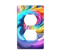 YYHWHJDE Rainbow Swirl Pattern Double Socket Wall Panel Decorative is Durable and Suitable for Socket Light Switch Accessories 4.5x2.76in