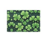 YYHWHJDE Raindrops On Clover Prints Placemats Set of 6 12x18in - Elevate Every Meal with Durable & Customizable Table Layers
