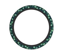 YYHWHJDE Raindrops On Clover Prints Quality Steering Wheel Grip - Quality Neoprene Cover for Universal Vehicle Protection