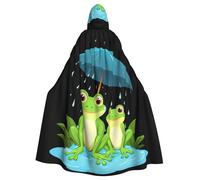 YYHWHJDE Rainy Season Frogs Pattern Halloween Adult Hooded Cape Cloak No Zipper, Comfortable For Costume Parties