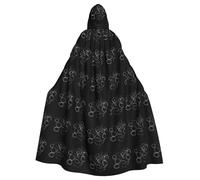 YYHWHJDE Random handwriting Printing Halloween Adult Hooded Cloak for Parties and Costume Events