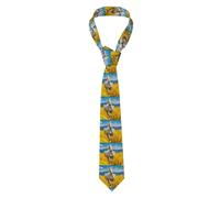 YYHWHJDE Rapeseed Horse Prints Men's tie classic style suit cravat suitable for holidays and work