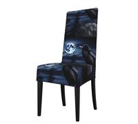 YYHWHJDE Raven in the Night Printing Protection Cover for Dining Chair - Soft, Comfortable, Wrinkle-Resistant Elastic Fits Most Armless Chairs