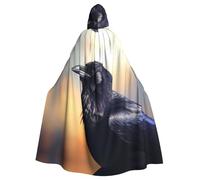 YYHWHJDE Ravens Picture Halloween Adult Hooded Cloak for Role-Playing, Costumes, and Theme Parties