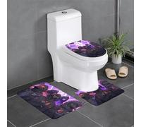 YYHWHJDE Ravens Picture Three Piece Set of Bathroom Floor mats, Bathroom Shower mats, Anti Slip Quick Drying