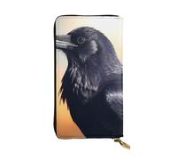 YYHWHJDE Ravens Printed Leather long clutch wallet Designed for fashion girls and women stylish and personalized 7.48 x 4.13 in, Black, One Size