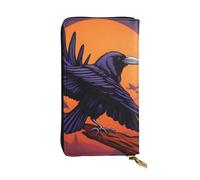 YYHWHJDE Ravens Printed Leather long clutch wallet Designed for fashion girls and women stylish and personalized 7.48 x 4.13 in, Black, One Size