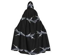YYHWHJDE Record dreams Picture Halloween Adult Hooded Cape Large Hooded Cloak with Bow Tie, No Zipper
