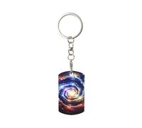 YYHWHJDE Rectangular Metal Keychain for Men and Women strong and sturdy Space Spiral Cosmic Energy Picture