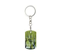 YYHWHJDE Rectangular Metal Keychain for Men and Women strong and sturdy Willow Tree Prints