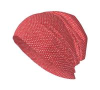 YYHWHJDE Red and White Polka Dots Prints Adult Knit Hat – Soft and Comfortable Beanie for Outdoor Activities