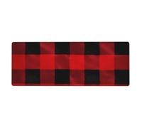 YYHWHJDE Red Black Buffalo Check Plaid Pattern Pattern Extra Large Mouse Pad Strong Adhesion, Durable, Precise Locking Edge 12x31.5in