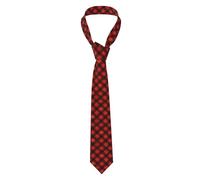 YYHWHJDE red black buffalo check plaid pattern Prints Men's tie classic style suit cravat suitable for holidays and work