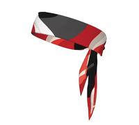 YYHWHJDE red black white abstract Prints Sports Double-Sided Headscarf for Women and Men Adjustable for All Head Circumferences