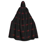 YYHWHJDE Red blood stains Printing Halloween Adult Hooded Cloak for Parties and Costume Events