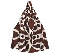 YYHWHJDE red brown cowhide Prints Halloween Adult Hooded Cloak for Parties and Costumes