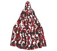 YYHWHJDE Red Camo Prints Halloween Adult Hooded Cape Men'S And Women'S Clothing Mantle Role-Playing
