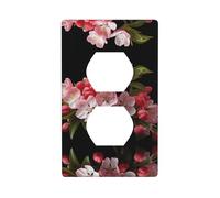 YYHWHJDE red Cherry Blossom Pattern Double Socket Wall Panel Decorative is Durable and Suitable for Socket Light Switch Accessories 4.5x2.76in