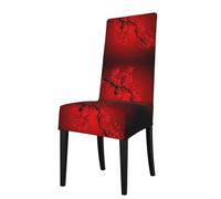 YYHWHJDE Red Cherry Blossom Prints Dining Chair Throw Covers - Stretchable Spandex Slipcovers for Chair Protection & Refreshing Your Dining Room
