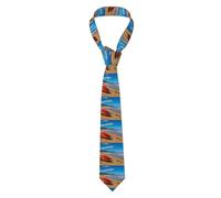 YYHWHJDE Red Conch By The Sea Prints Men's tie classic style suit cravat suitable for holidays and work