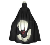 YYHWHJDE Red-Eyed Bat In The Treetops Pattern Halloween Adult Hooded Cape Cloak - Super Large Hooded Cloak No Zipper