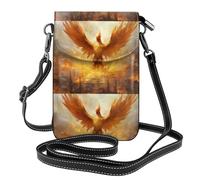 YYHWHJDE Red Flame Phoenix Prints Small Leather Women'S Crossbody Flip Phone Bag, Waterproof And Durable