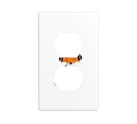 YYHWHJDE Red Fox Listening to Music Pattern Double Socket Wall Panel Decorative for Residential and Commercial Areas 4.5x2.76in