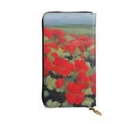 YYHWHJDE Red Geranium Potted Plant Printing Quality Leather Long Clutch Wallet Designed for Fashion Girls and Women Stylish 7.48 x 4.13 in