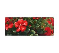 YYHWHJDE Red Geraniums Prints Extra Large Mouse pad Mousepad 12x31.5in for Office Gaming Learning