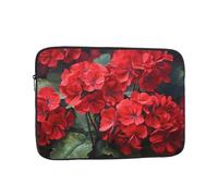 YYHWHJDE red Geraniums Prints Protective Shockproof Portable Laptop Sleeve Case 12 inch for Men and Women Business Travel, and Office Daily Use