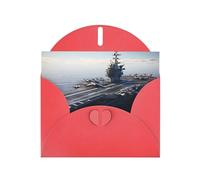YYHWHJDE Red Greeting Card Aircraft Carrier Pattern for Festive Birthday Party Invitation