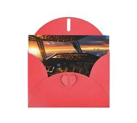 YYHWHJDE Red Greeting Card Airplane cockpit Prints for Christmas, Children's Birthday, Valentine's Day, and Party Invitation