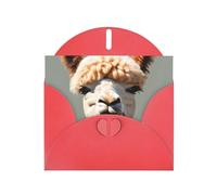 YYHWHJDE Red Greeting Card Alpaca avatar Prints for Christmas, Children's Birthday, Valentine's Day, and Party Invitation