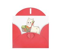 YYHWHJDE Red Greeting Card Alpacas shopping in the supermarket Pattern for Festive Birthday Party Invitation