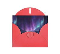 YYHWHJDE Red Greeting Card Aurora falls snow Pattern for Christmas, Children's Birthday, Valentine's Day, and Party Invitation