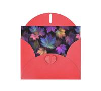 YYHWHJDE Red Greeting Card Aurora Maple Leaf Pattern Perfect for Valentine's Day, Wedding Anniversary & Party Invitations