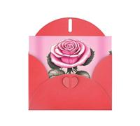 YYHWHJDE Red Greeting Card Beautiful pink roses Pattern for Christmas, Children's Birthday, Valentine's Day, and Party Invitation