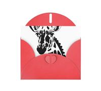 YYHWHJDE Red Greeting Card Black and white giraffe Prints for Christmas, Children's Birthday, Valentine's Day, and Party Invitation