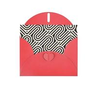 YYHWHJDE Red Greeting Card Black curved texture Pattern for Christmas, Children's Birthday, Valentine's Day, and Party Invitation