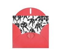 YYHWHJDE Red Greeting Card Black hockey Pattern for Festive Birthday Party Invitation