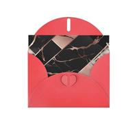 YYHWHJDE Red Greeting Card Black rose gold Marble Pattern for Festive Birthday Party Invitation