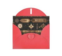 YYHWHJDE Red Greeting Card Bohemian style Prints for Christmas, Children's Birthday, Valentine's Day, and Party Invitation